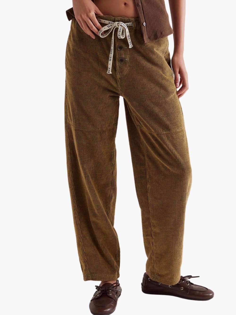 We The Free Roscoe Cord Pull-On Jeans in Green Size Small Preloved